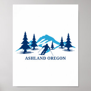 Ashland oregon ski resort skiing skier poster