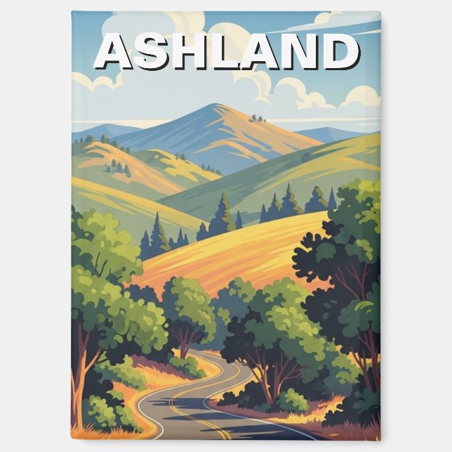 Ashland Oregon Travel Postcard Magnet (Front)