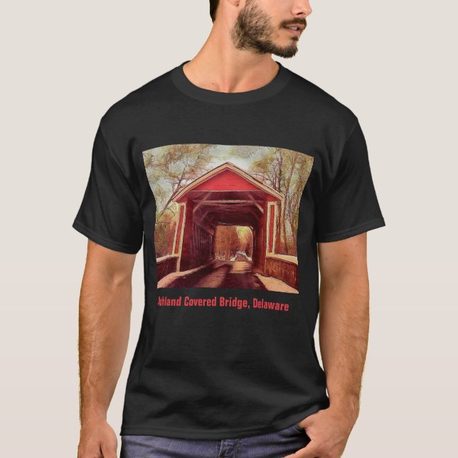 Ashland Red Covered Bridge in Delaware T-Shirt (Front)