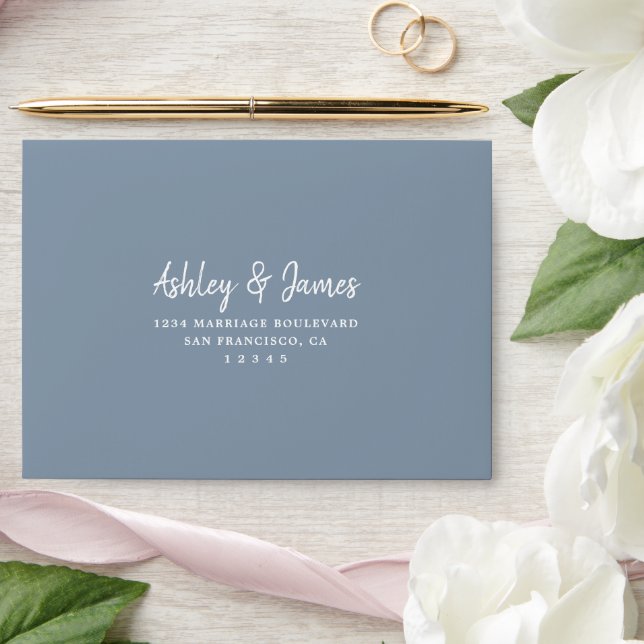 Ashley Blue Self-Addressed RSVP Envelope (Wedding)