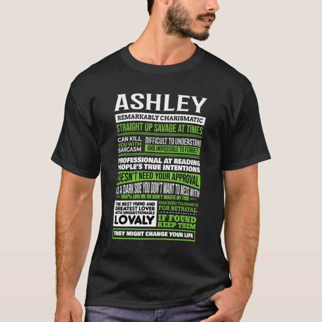 Ashley Girl Name Definition T-Shirt (Front)