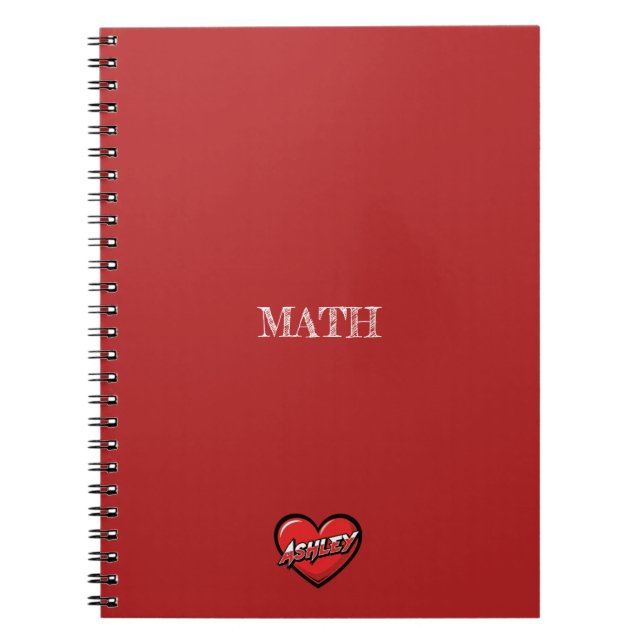Ashley Heart Red Notebook (Front)