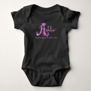 Ashlie girls name & meaning letter A baby apparel Bodysuit