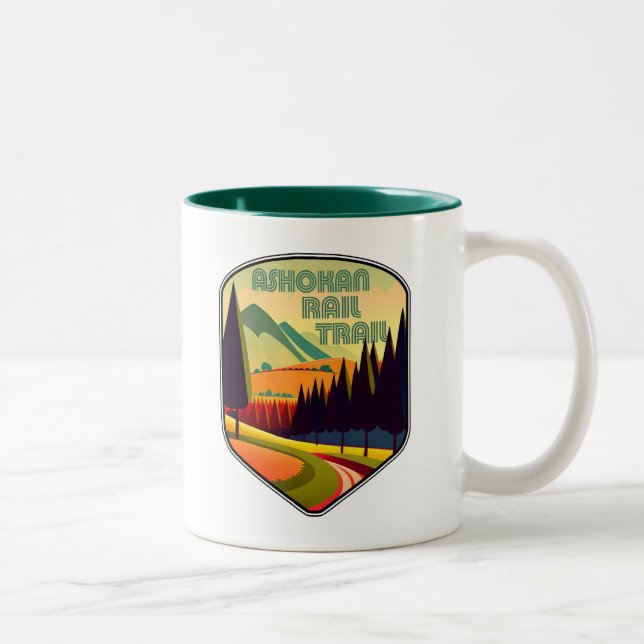 Ashokan Rail Trail New York Colours Two-Tone Coffee Mug (Right)