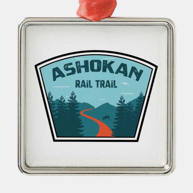 Ashokan Rail Trail New York Metal Tree Decoration (Front)