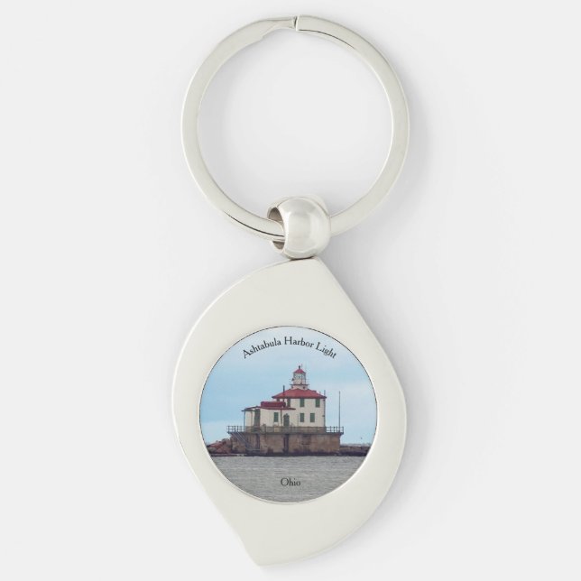 Ashtabula Harbour Light metal key chain (Front)