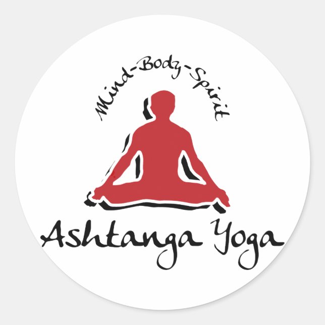 Ashtanga Yoga Classic Round Sticker (Front)