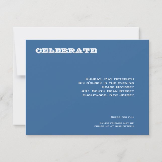Ashton Bar Mitzvah Reception Invitation (Front)