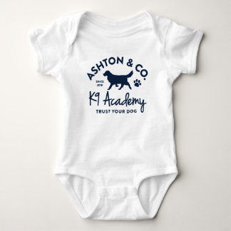 Ashton & Co. K9 Academy Logo Baby Bodysuit