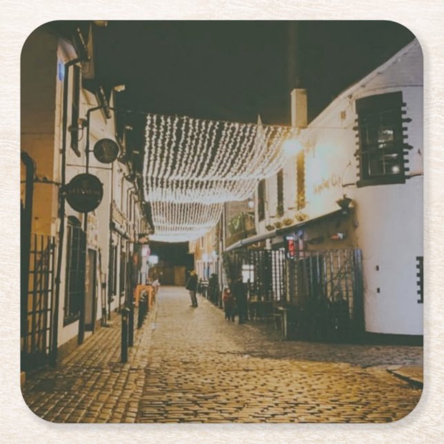 Ashton Lane, Glasgow, Scotland Square Paper Coaster (Front)