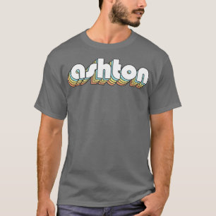 Ashton Retro Rainbow Typography Faded Style T-Shirt