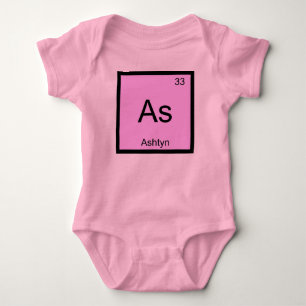 Ashtyn Name Chemistry Element Periodic Table Baby Bodysuit