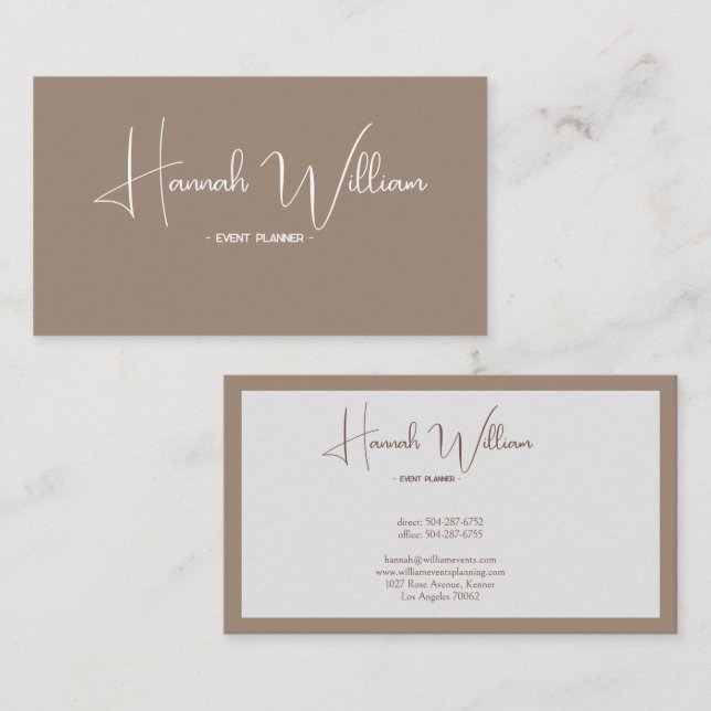 Ashwood Modern Elegant Minimalist Business Card (Front/Back)