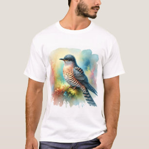 Ashy Cuckoo Bird 200824AREF145 - Watercolor T-Shirt