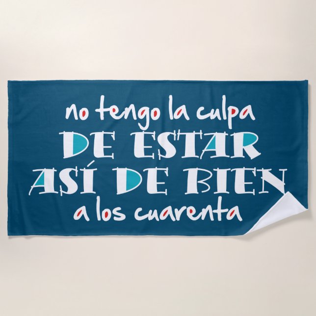 Así de bien a los 40 beach towel (Front)