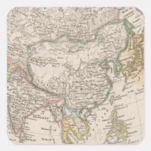 Asia 13 square sticker