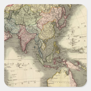 Asia 28 square sticker