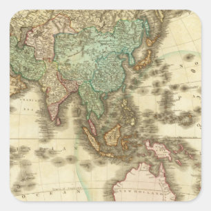 Asia 32 square sticker