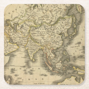 Asia 3 square paper coaster