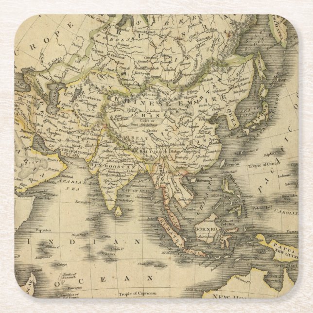 Asia 3 square paper coaster (Front)