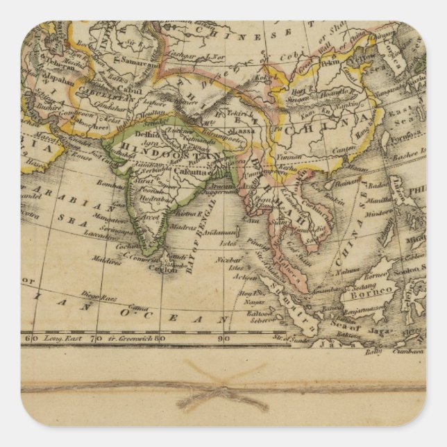 Asia, Africa Square Sticker (Front)
