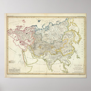 Asia and Europe river drainage Poster