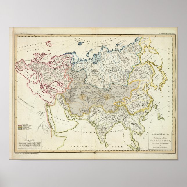 Asia and Europe river drainage Poster (Front)