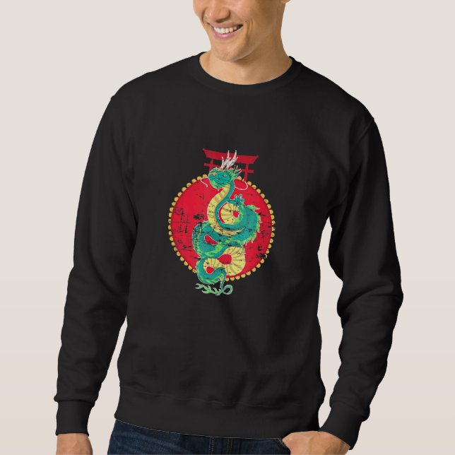 Asia Animal Fantasy Mythical Creature Chinese Drag Sweatshirt (Front)