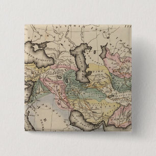 Asia Atlas Map 15 Cm Square Badge