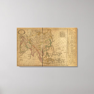 Asia Atlas Map Canvas Print