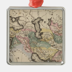 Asia Atlas Map Metal Tree Decoration