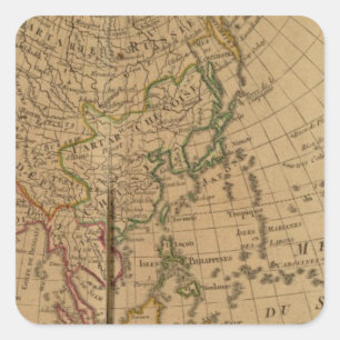 Asia Atlas Map Square Sticker
