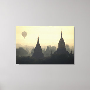 Asia, Burma, (Myanmar), Pagan (Bagan) Hot Air Canvas Print