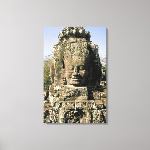 Asia, Cambodia, Siem Reap. Angkor Thom, heads of Canvas Print