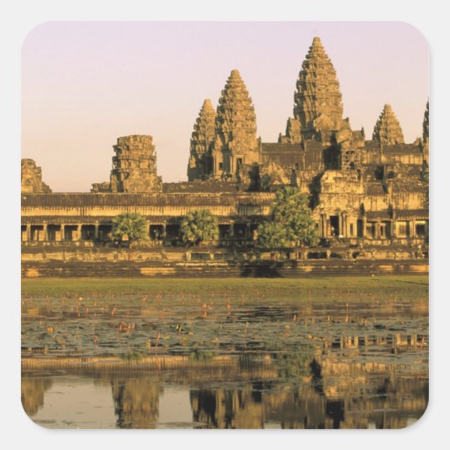 Asia, Cambodia, Siem Reap. Angkor Wat. Square Sticker (Front)