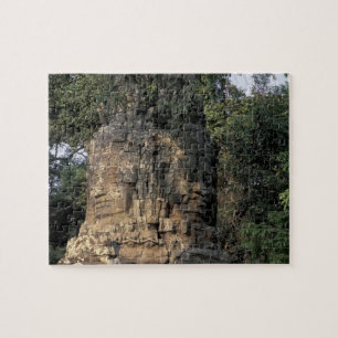 Asia, Cambodia, Siem Reap. Huge stone sculptures Jigsaw Puzzle
