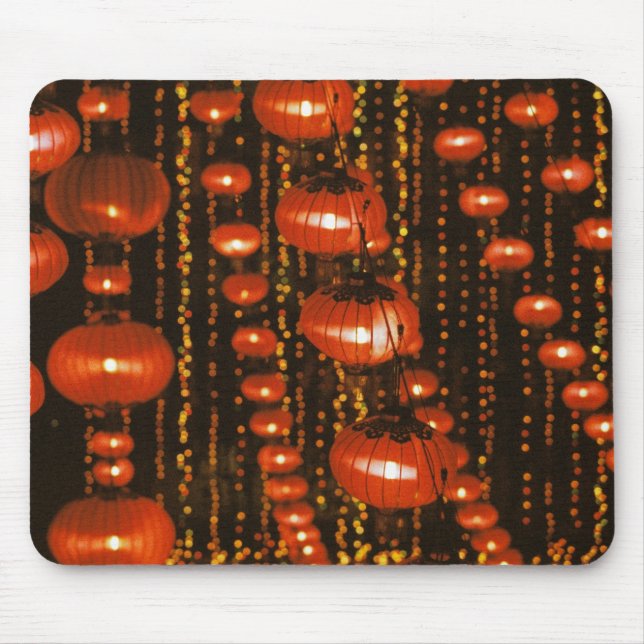 Asia, China, Beijing. Red Chinese lanterns, Mouse Pad (Front)