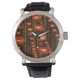 Asia, China, Beijing. Red Chinese lanterns, Watch