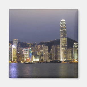 Asia, China, Hong Kong, city skyline and 2 Magnet