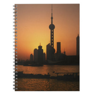 ASIA, China, Shanghai View of Oriental Pearl TV Spiral Notebook