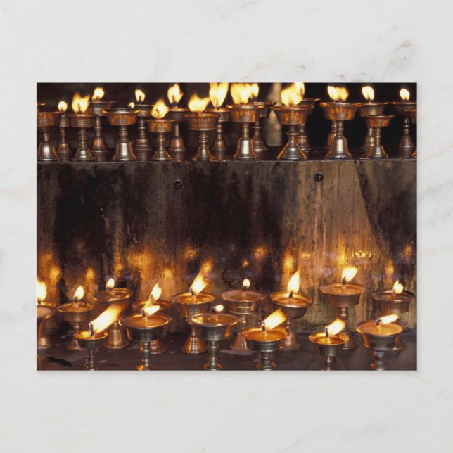 Asia, China, Tibet, Lhasa. Prayer flames, Postcard (Front)