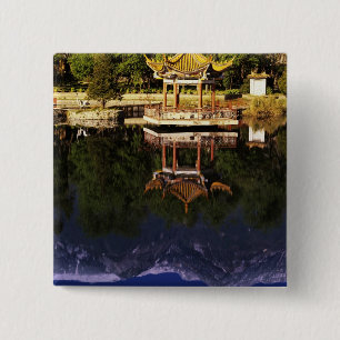 Asia, China, Yunnan, Dali. Cangshan Mountains 15 Cm Square Badge