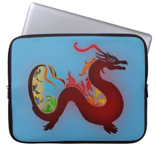 asia dragon blue laptop sleeve