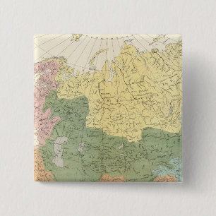 Asia, Europe river systems 15 Cm Square Badge