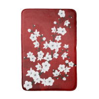 Asia Floral White Cherry Blossom Red