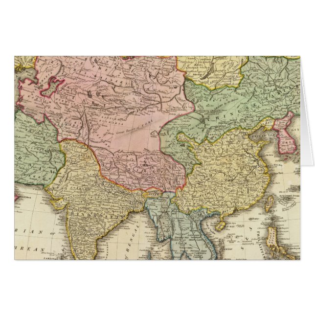 Asia Hand Coloured Map (Front Horizontal)