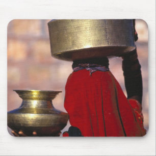 Asia, India, Rajasthan. A local woman in a red Mouse Pad