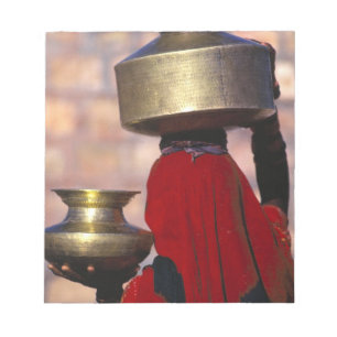 Asia, India, Rajasthan. A local woman in a red Notepad