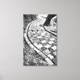 Asia, Japan, Hakone. Walkway by Lake Ashinoko Canvas Print