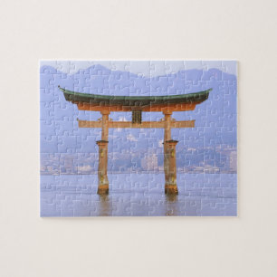 Asia, Japan, Hiroshima. Mivaiima. Torii Gate Jigsaw Puzzle